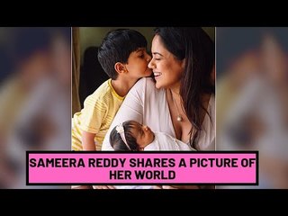 Sameera Reddy Shares An Endearing Picture Of Her ‘World’ With Her Kids Hans And Nyra | SpotboyE
