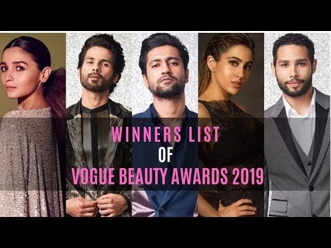 List Of Winners At The Vogue Beauty Awards 2019 | Alia Bhatt | Shahid Kapoor | SpotboyE