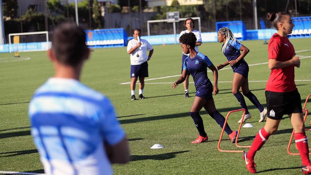 A l’entraînement avec les féminines de l'OM