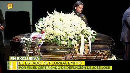 El Estado de Florida emitió por fin el certificado de defunción de José José. | Ventaneando