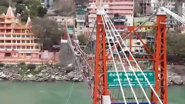 Laxman Jhula Bridge in Rishikesh, Uttarakhand