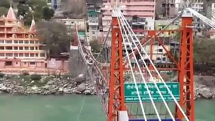 Laxman Jhula Bridge in Rishikesh, Uttarakhand