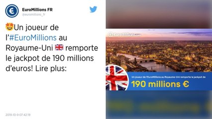 Euromillions: un Britannique remporte le jackpot de 190 millions d'euros