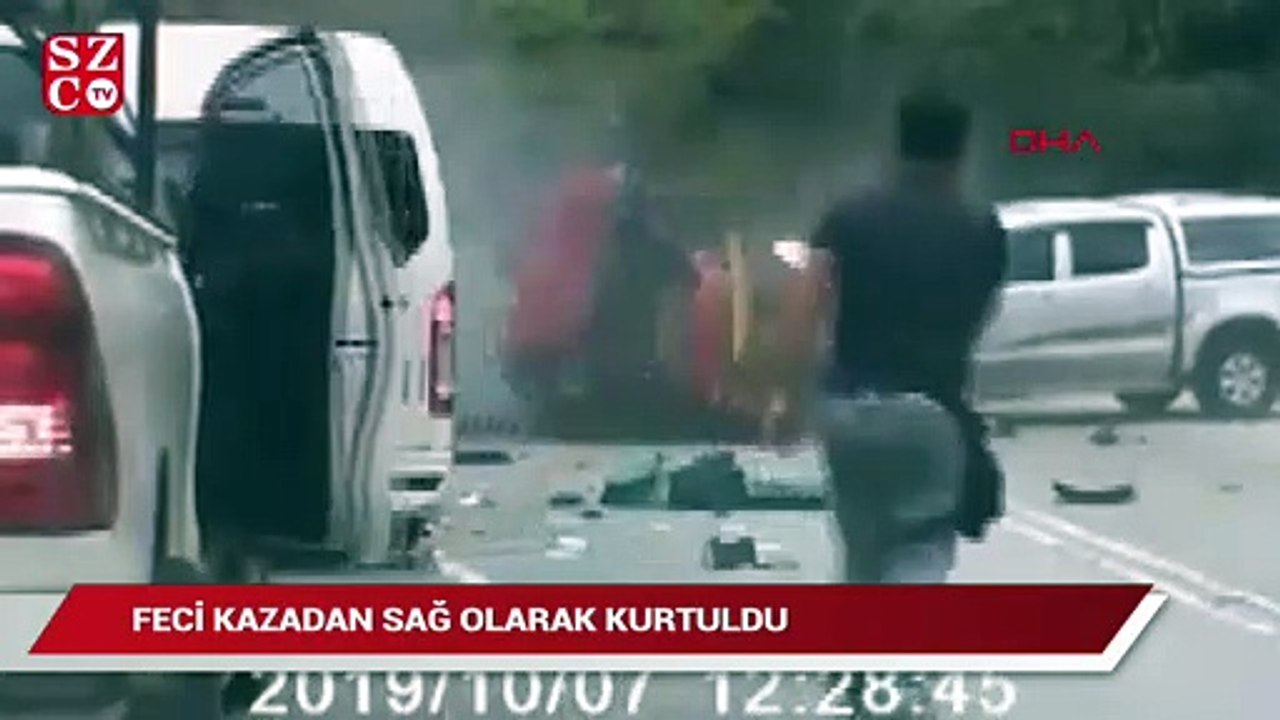 Feci kazadan sağ olarak kurtuldu.. O anlar kamerada