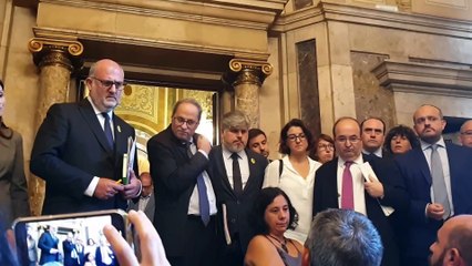Sentada en el Parlament contra las agresiones a periodistas