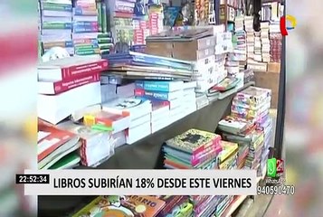 Por crisis política: libros subirán 18% desde este sábado