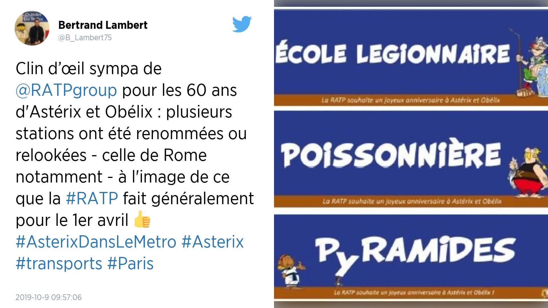 Asterix Et Obelix A Paris Des Stations De Metro Renommees Pour Les 60 Ans De La Video Dailymotion