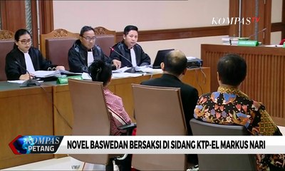 Novel Baswedan Bersaksi di Sidang KTP-El Markus Nari