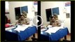Monkey looks for lice in UP cop’s hair while he works