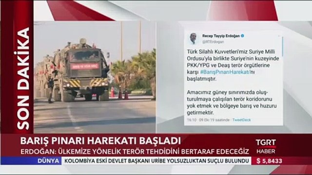 Cumhurbaşkanı Erdoğan ‘Barış Pınarı Harekatı’nın Başladığını Duyurdu