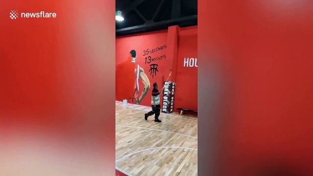 Houston Rockets logo covered at basketball court in China following pro-Hong Kong tweet controversy
