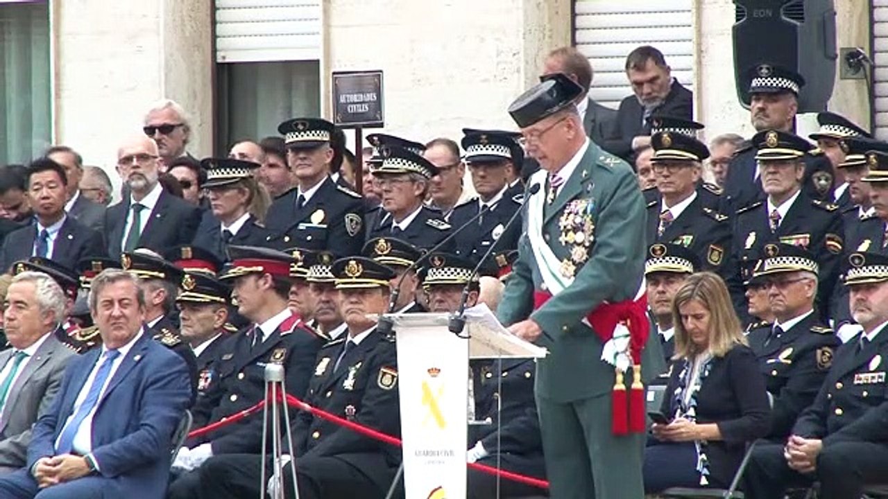 Discursos del cap de la Guàrdia Civil a Catalunya, Pedro Garrido, i del director general de la Guàrdia Civil, Félix Azón