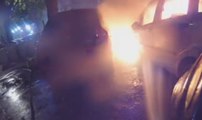 Milano - Autovetture in fiamme nella notte in Via Barbavara (09.10.19)