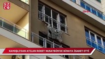 Kamışlı'dan atılan roket Nusaybin'de bir binaya isabet etti