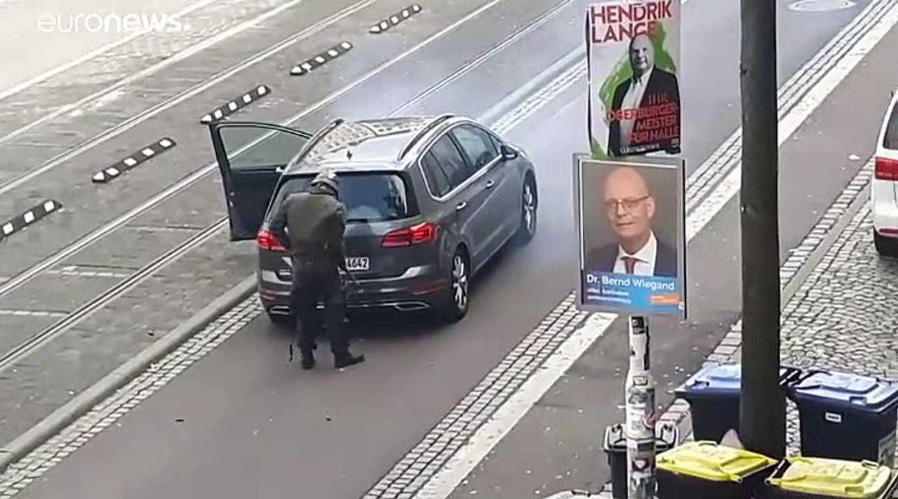 شاهد: لحظة الهجوم على كنيس يهودي ومطعم تركي في ألمانيا