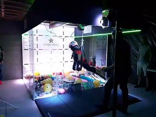 Dad and Daughter Use Homemade Human Claw Machine