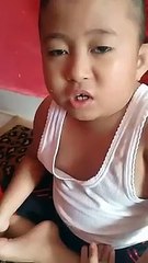 Little boy takking to dad about facebook......