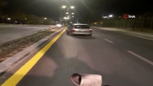 Başkent'te motosiklete çarpan sürücünün rahat tavırları pes dedirtti... O anlar kamerada