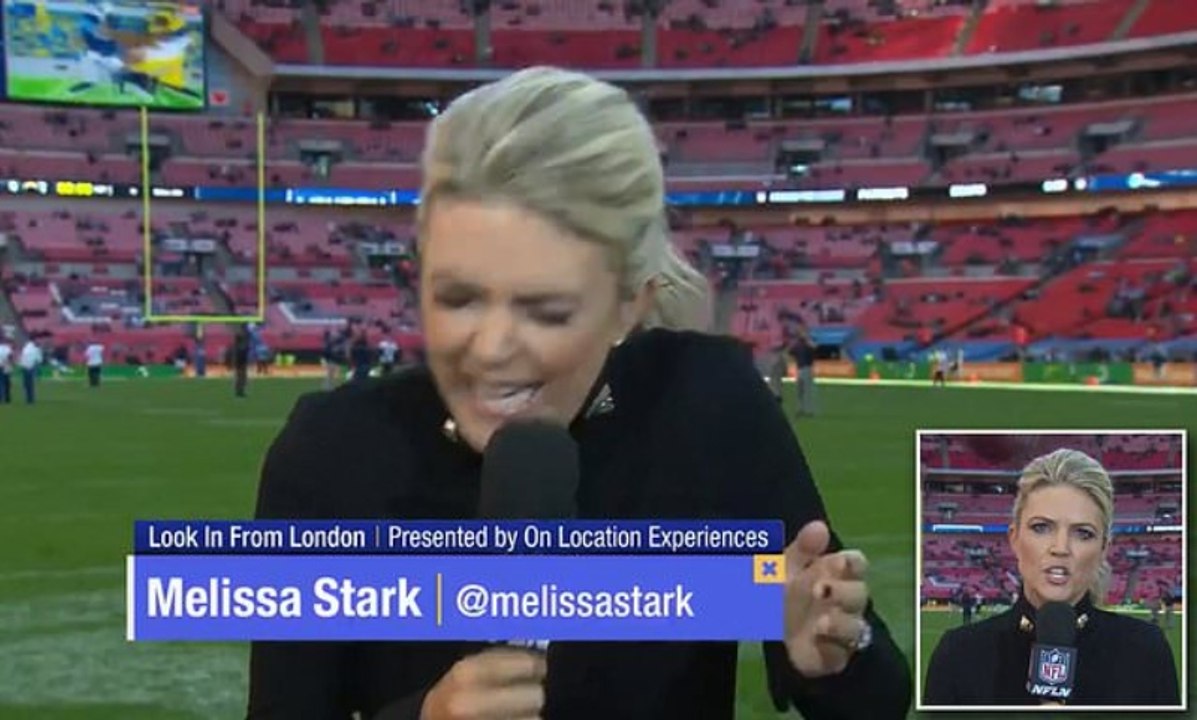 Periodismo Deportivo: la bella Melissa Stark recibe un balonazo en la cabeza en pleno directo