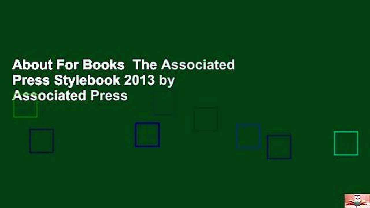 About For Books  The Associated Press Stylebook 2013 by Associated Press