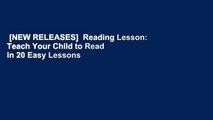[NEW RELEASES]  Reading Lesson: Teach Your Child to Read in 20 Easy Lessons