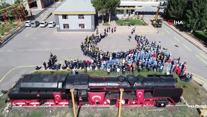 TÜDEMSAŞ'tan Bozkurt lokomotifi önünde Fetih duası