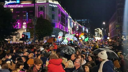 Giant puppets and flying violinist featured at Light Night Leeds
