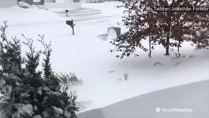 Rare October snowstorm hits central North Dakota