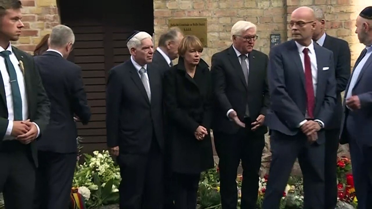 Steinmeier besucht Tatort in Halle