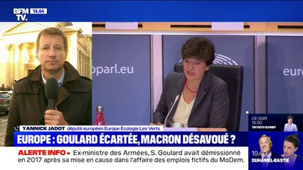 Yannick Jadot sur le rejet de la candidature de Sylvie Goulard à un poste de commissaire européen : "La France en sort affaiblie"