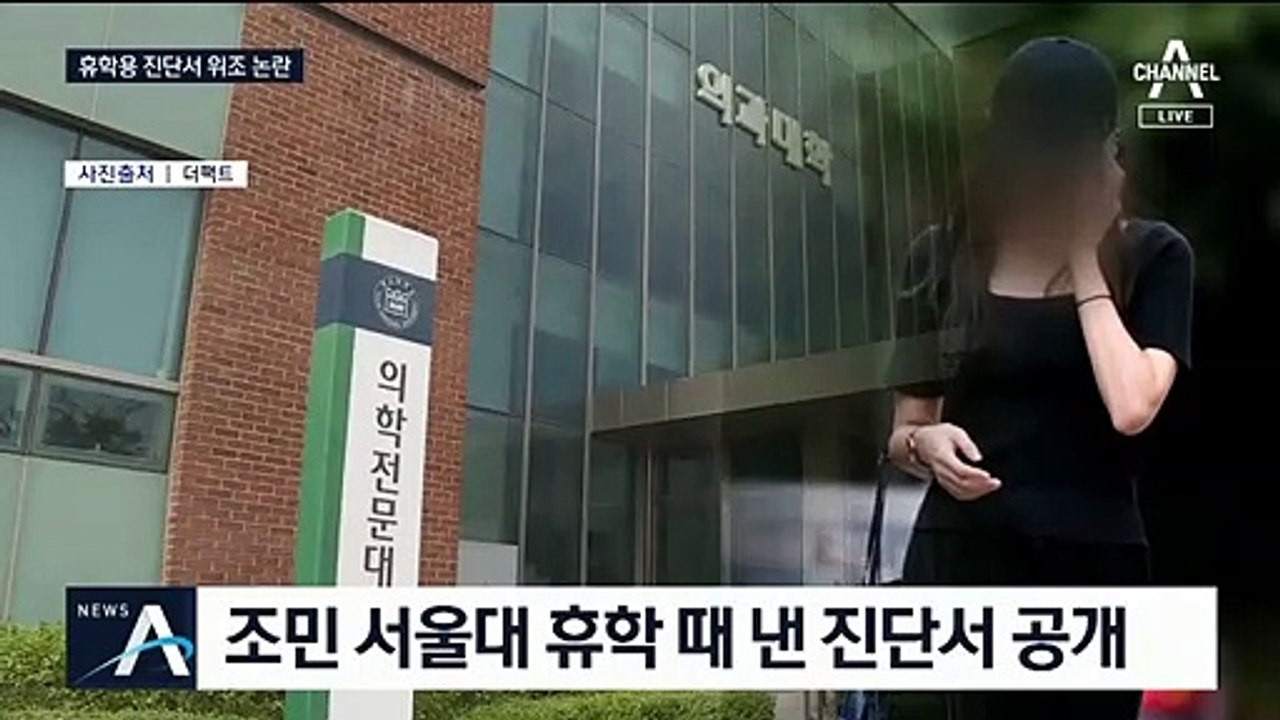 조국 딸 서울대 휴학 때 낸 진단서 공개…‘워터마크’ 논란