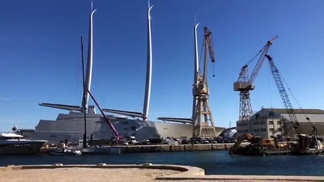 La Ciotat : le super yacht A dans les chantiers navals
