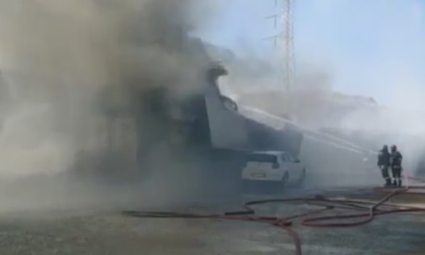 Sestu (CA) - Incendio alle spalle dell'ecocentro a Su Moriscau (10.10.19)