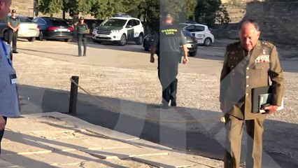 Sanz Roldán acude durante el homenaje a Juan Sebastián Elcano