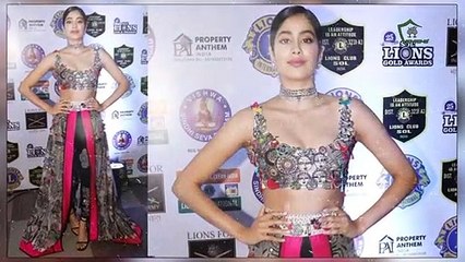 Jhanvi Kapoor made a glamourous appearance in a striking outfit at Lion Gold Awards