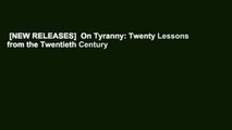 [NEW RELEASES]  On Tyranny: Twenty Lessons from the Twentieth Century