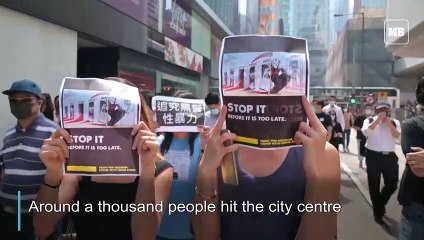 Lunch time pro-democracy protest in Hong Kong city centre