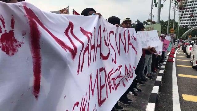 Varsity students demonstrate outside Parliament ahead of Budget tabling 2