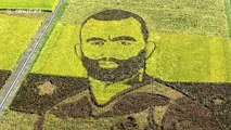 Rice farmers in Japan turn paddies into incredible Rugby World Cup displays