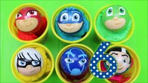 PJ Masks Toys Playdoh Surprise Cups! Disney Toy Balls Learn Colors Numbers For Kids!