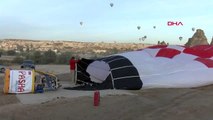 Nevşehir türkiye'nin ilk yerli sıcak hava balonu, kapadokya semalarında