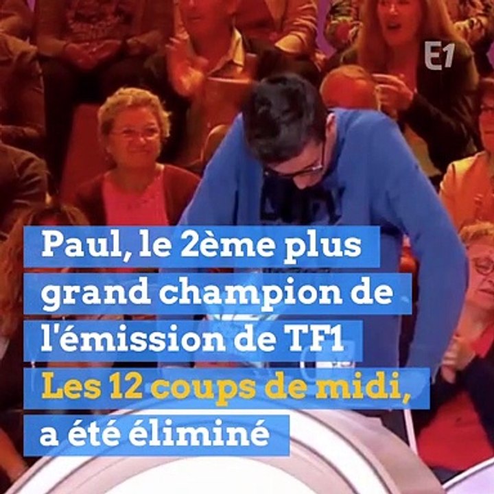 Paul, le 2ème plus grand champion des 12 Coups de Midi, éliminé après 153 participations