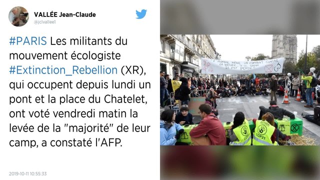 Extinction Rebellion. Le mouvement écologiste va lever « la majorité » de son campement parisien