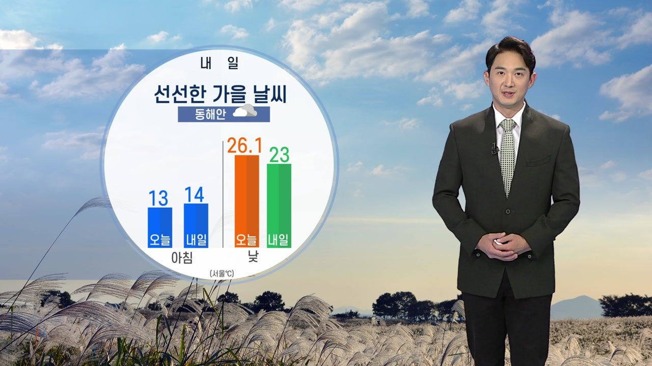 [날씨] 내일, 선선한 가을 날씨...동해안 비 / YTN