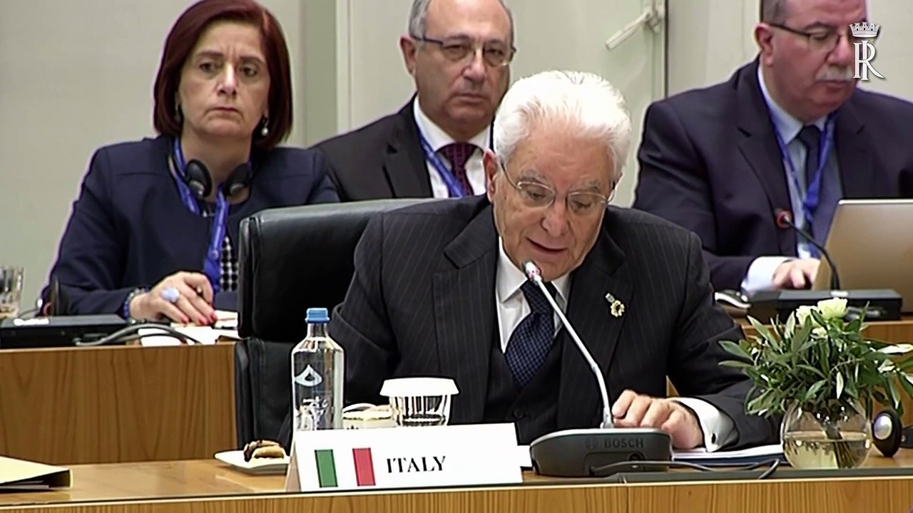 Atebe - Mattarella alla 1^ sessione di lavoro del Vertice di Arraiolos (11.10.19)