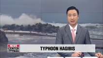 Super typhoon Hagibis to hit Tokyo,... bringing strong gusts and high waves to S. Korea