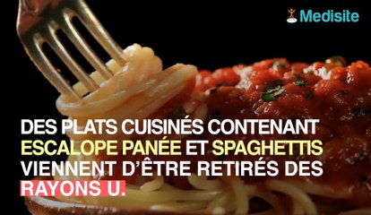 Rappel d’escalope de volaille et spaghetti sauce tomate des Super U