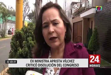 Ex ministra de Alan criticó disolución del Congreso: “El Apra está más fuerte que nunca”