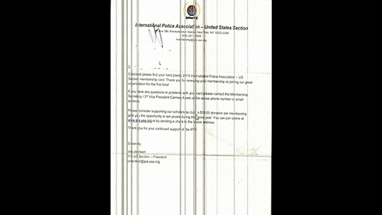 International police association letter