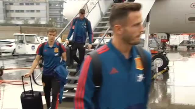 La selección española de fútbol llega a Oslo